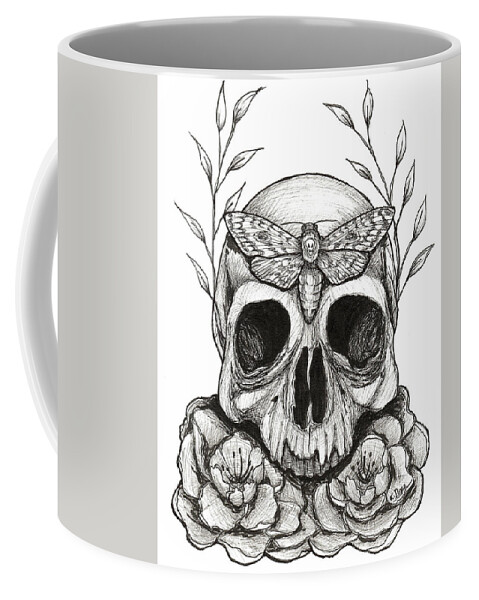 Skull Coffee Mug featuring the painting Eternal Metamorphosis by Kenneth Pope