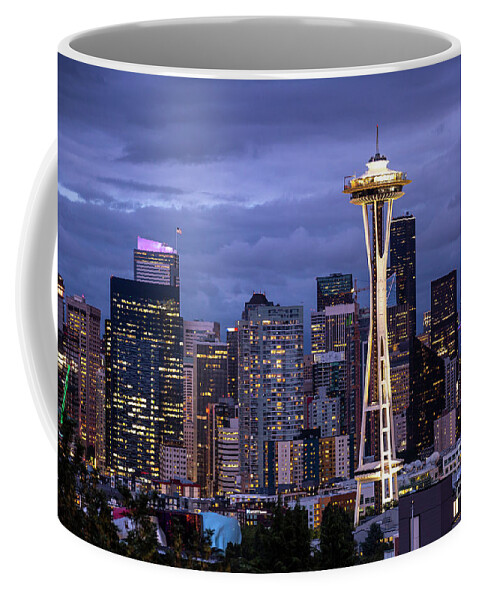 Seattle Coffee Mug featuring the photograph Skyline Aglow by Erin Marie Davis