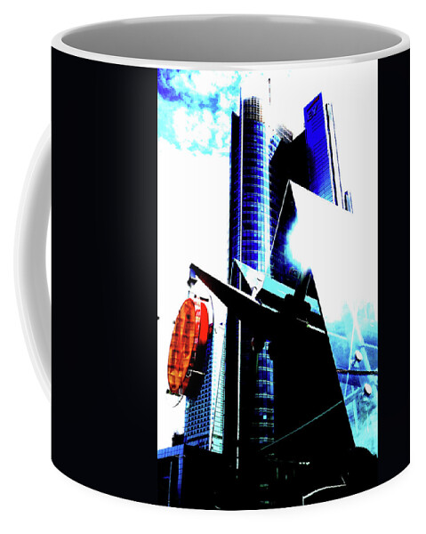 Skyscraper Coffee Mug featuring the photograph Skyscraper And Metro Entrance In Warsaw, Poland 3 by John Siest