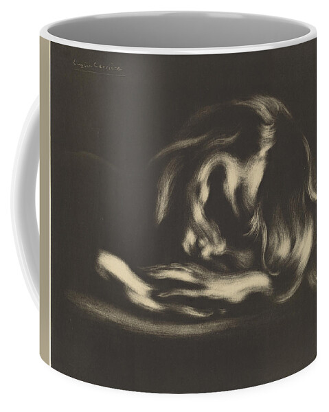 Eugene Carriere Coffee Mug featuring the drawing Sleep by Eugene Carriere