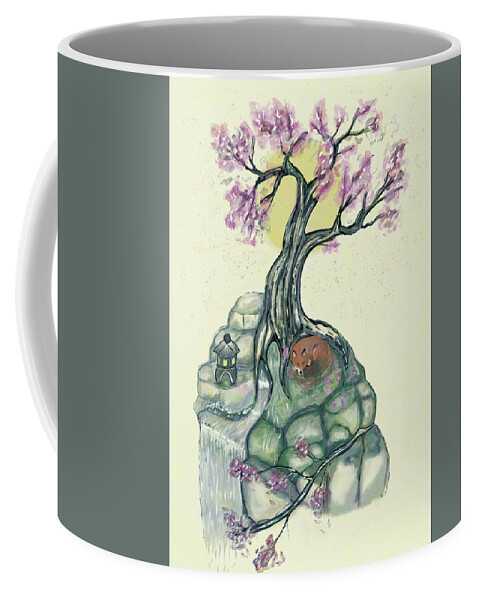 Watercolor Coffee Mug featuring the digital art Sleeping Fox Imagine #1 by Rose Lewis