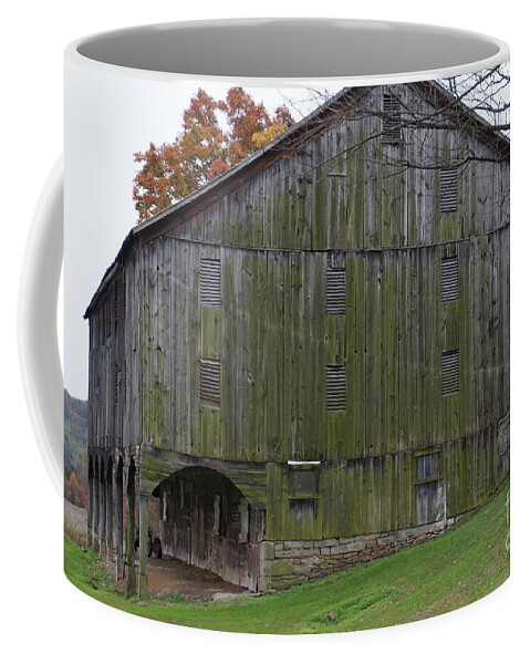 Old Farm Coffee Mug featuring the photograph Slope Hill Barn 2 by Chris Naggy