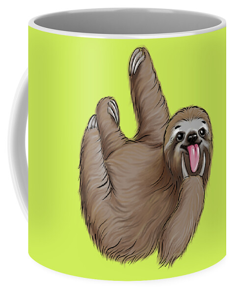 Sloth Coffee Mug featuring the digital art Sloth Rock by Jindra Noewi