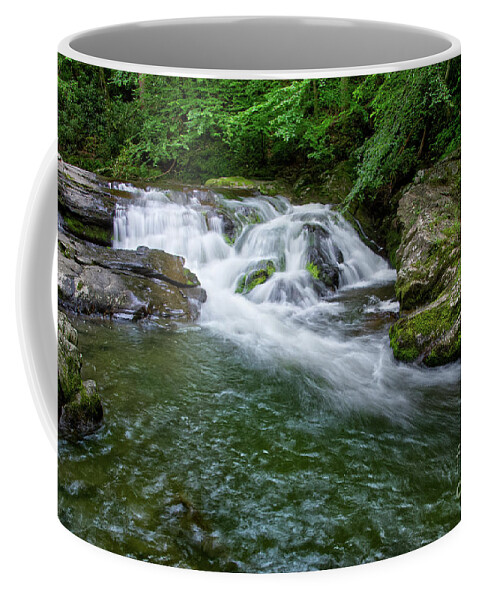 Little River Coffee Mug featuring the photograph Small Waterfall On Little River 3 by Phil Perkins