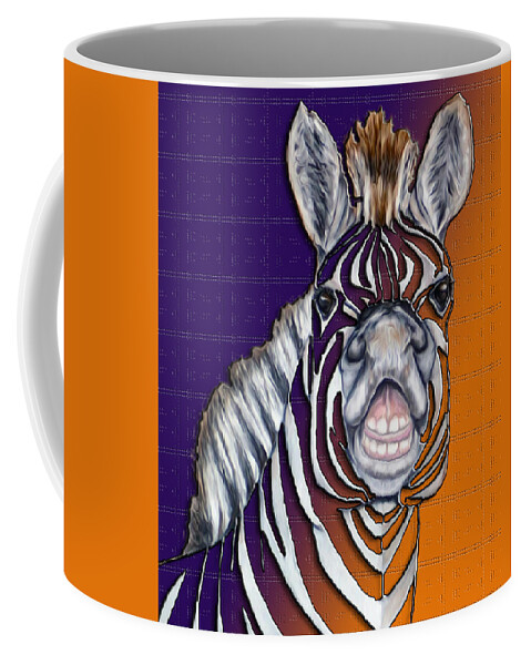 Zebra Coffee Mug featuring the mixed media Smiling Zebra Blend by Kelly Mills