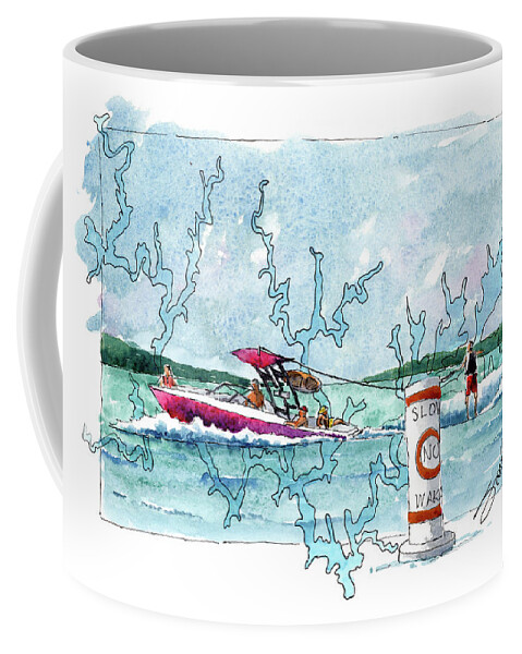 Watercolor Coffee Mug featuring the painting Smith Wake by Scott Brown