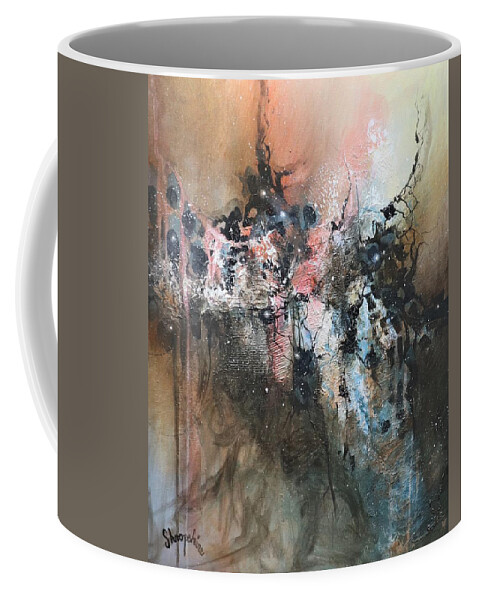 Abstract Coffee Mug featuring the painting Smoke and Mirrors by Tom Shropshire