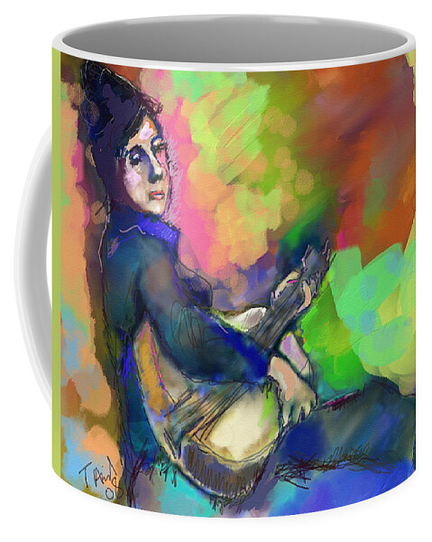 Folk Music Art Paintings Coffee Mug featuring the painting Smokies Folksinger by Ted Azriel