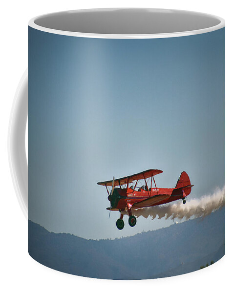 Biplane Coffee Mug featuring the photograph Smokin BiPlane by Bill Dutting