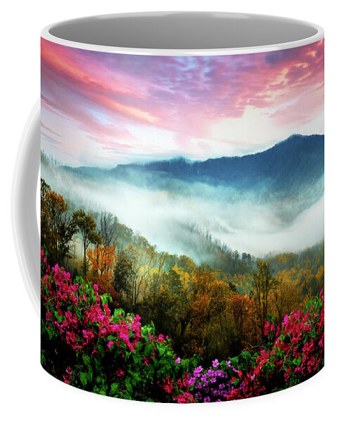 Boyds Coffee Mug featuring the photograph Smoky Mountains Overlook Blue Ridge Parkway by Debra and Dave Vanderlaan