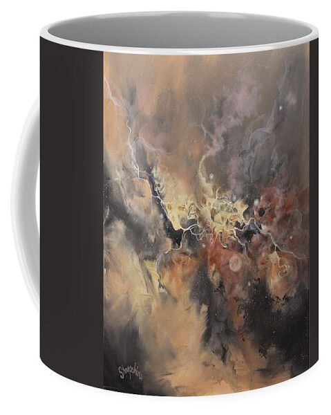 Smoldering Coffee Mug featuring the painting Smoldering by Tom Shropshire