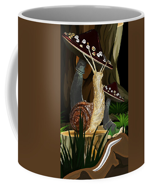 Snail Topia Coffee Mug featuring the digital art Snail Topia 12 by Aldane Wynter