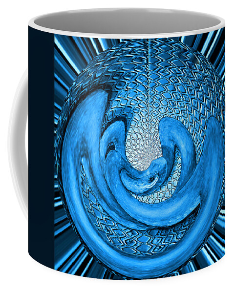 Digital Wallart Coffee Mug featuring the digital art Snake in an Egg by Ronald Mills