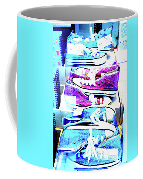 Shous Coffee Mug featuring the photograph Sneakers In Store In Warsaw, Poland by John Siest