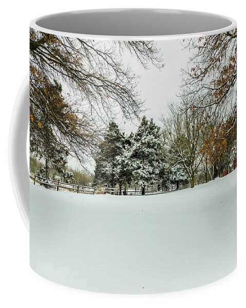 Jay Stockhaus Coffee Mug featuring the photograph Snow at the Farm by Jay Stockhaus