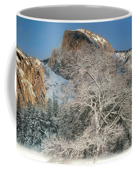 Dave Welling Coffee Mug featuring the photograph Snow-covered Black Oak Half Dome Yosemite National Park California by Dave Welling
