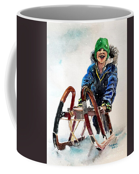 Snow Coffee Mug featuring the painting Snow Day part 1 by Merana Cadorette