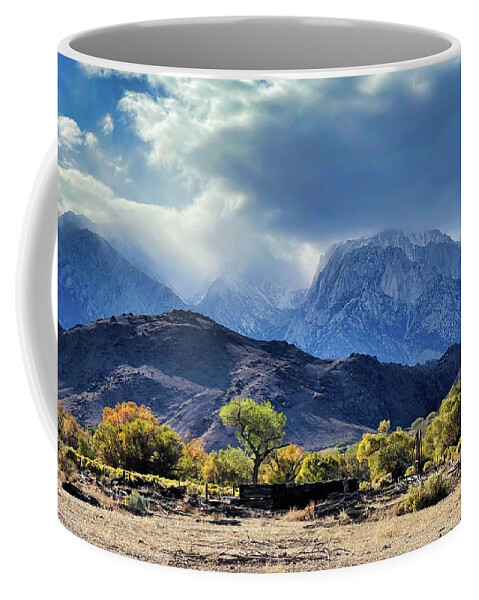 Ca Coffee Mug featuring the photograph Snow Falling on Sierra by Cheryl Strahl