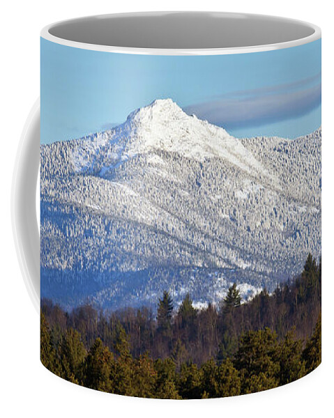 Mt Chocorua Coffee Mug featuring the photograph Snow on Mt Chocorua New Hampshire by John Rowe