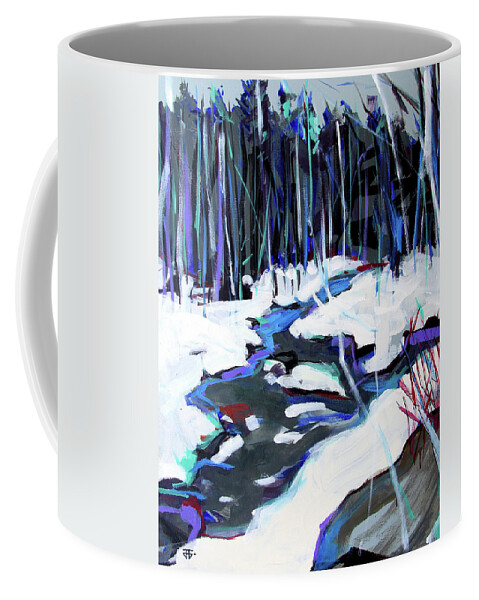 Snow River Coffee Mug featuring the painting Snow River by John Gholson