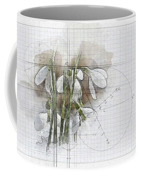 Artdi Coffee Mug featuring the digital art Snowdrops by Art Di