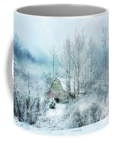 Barns Coffee Mug featuring the photograph Snowfall Snowfall by Rick Lipscomb
