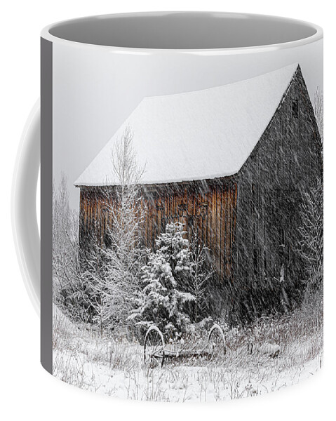 Maine Coffee Mug featuring the photograph Snowy Barn by Colin Chase