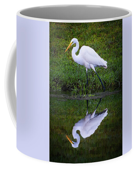 Birds Coffee Mug featuring the photograph Snowy Egret by Larry Marshall
