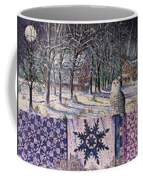 Winter Coffee Mug featuring the painting Snowy Indigo Evening by Diane Phalen