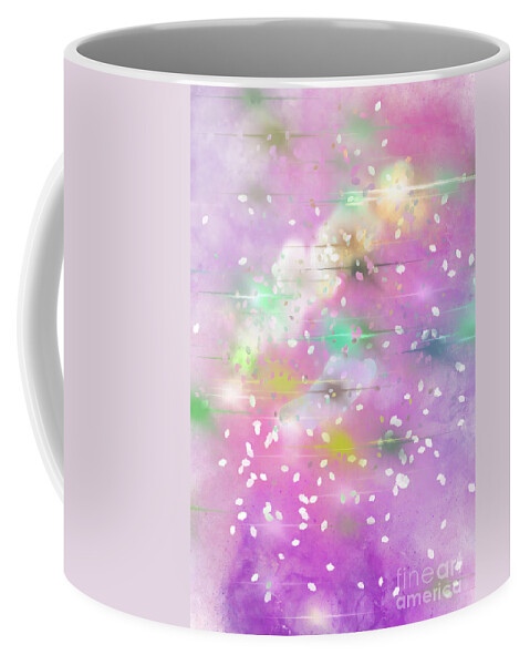 Pink Sky Coffee Mug featuring the digital art Snowy Pink Sky #1 by Zotshee Zotshee