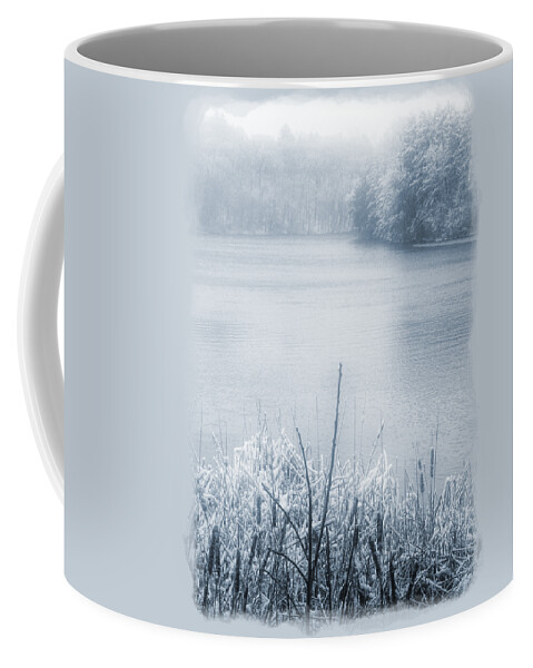 Snowfall Coffee Mug featuring the digital art Snowy River Landscape by Phil Perkins