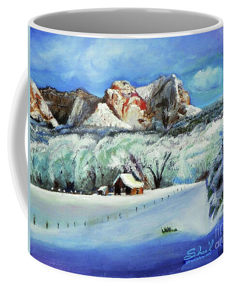Sherril Porter Coffee Mug featuring the painting Snowy Sugar Knoll by Sherril Porter