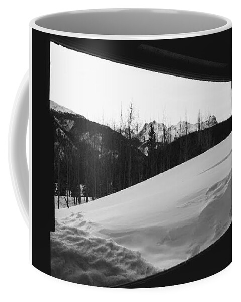 Shack Coffee Mug featuring the photograph Snowy View by Amanda R Wright