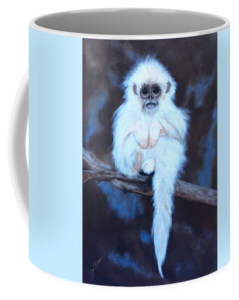  Coffee Mug featuring the painting Snub Nose Golden Monkey-Monkey Business by Bill Manson