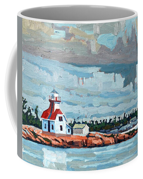2311 Coffee Mug featuring the painting Snug Harbour Range Rear Lighthouse by Phil Chadwick
