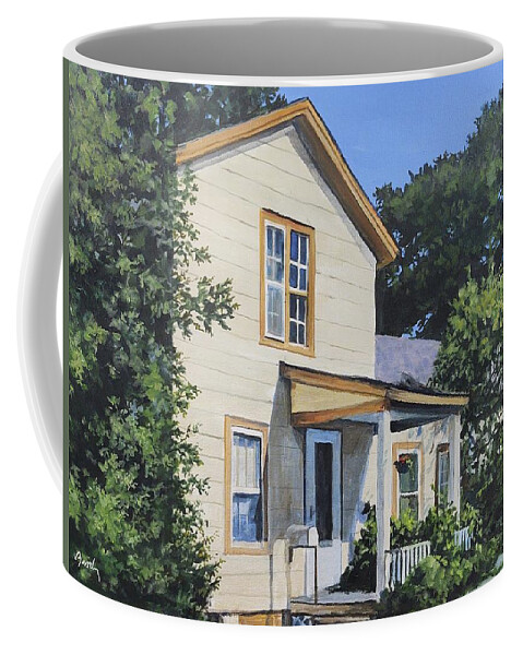 Small Town Coffee Mug featuring the painting Snuggle In by William Brody