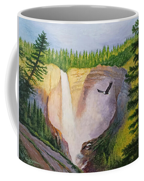 Helmcken Falls Coffee Mug featuring the painting Soaring Home by Randy Welborn
