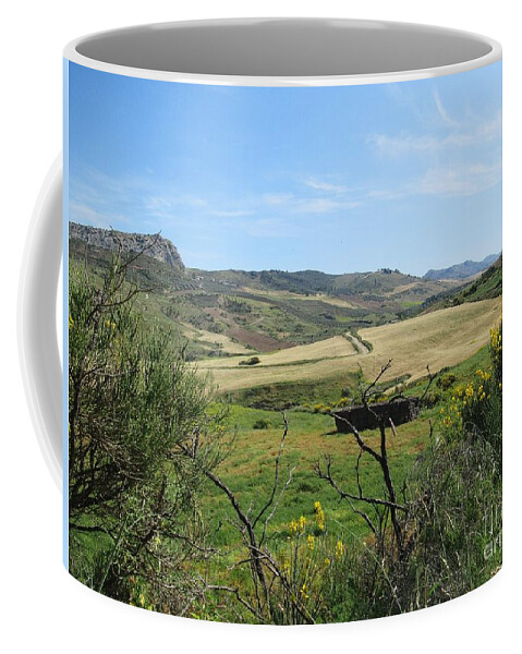 Path Coffee Mug featuring the photograph Soft hills near Valle de Abdalajis by Chani Demuijlder