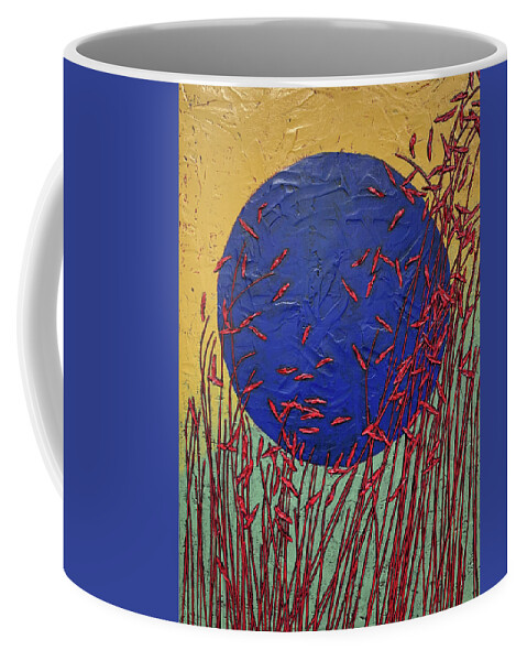 Red Coffee Mug featuring the painting Solace In The Red Willows by Carrie MaKenna