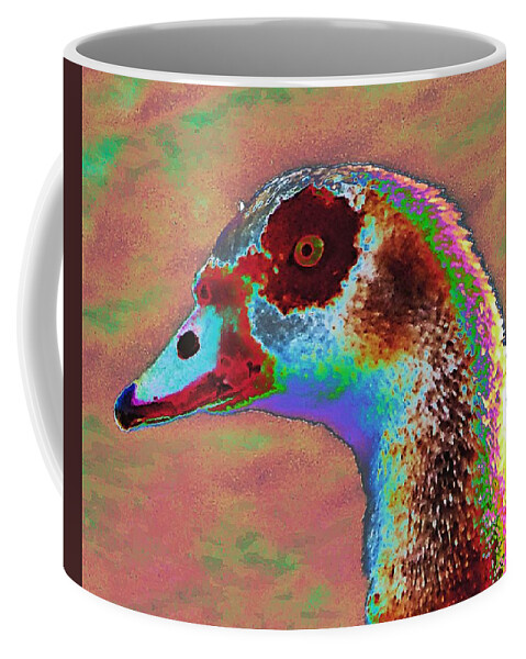 Bird Coffee Mug featuring the photograph Solar Egyptian Goose Eye by Andrew Lawrence