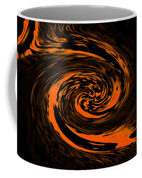 Abstract Art Coffee Mug featuring the digital art Solar Fractal Orange by Ronald Mills