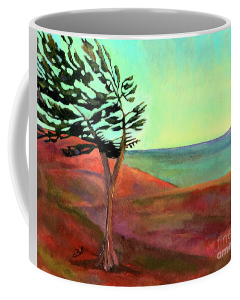 Tree Coffee Mug featuring the painting Solitary Pine by Claire Bull
