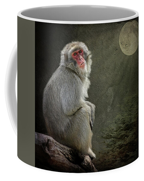 Monkey Coffee Mug featuring the digital art Solitude by Maggy Pease