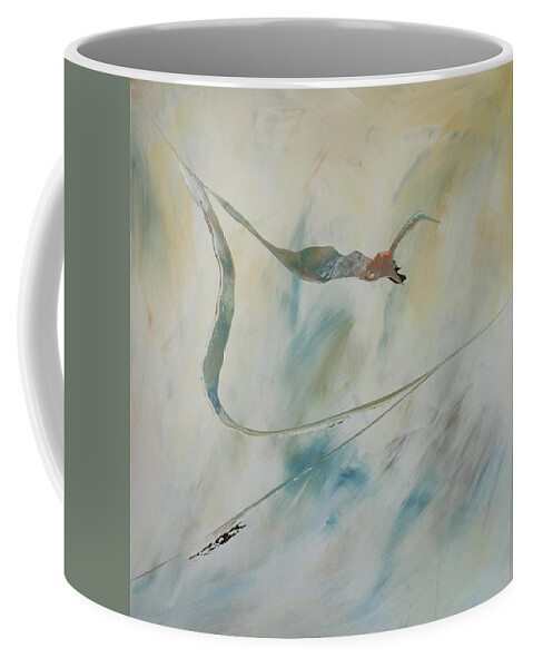 Abstract Coffee Mug featuring the painting Solo by Dick Richards