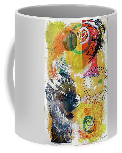 Abstract Coffee Mug featuring the mixed media Something About Round Things by Jessica Levant