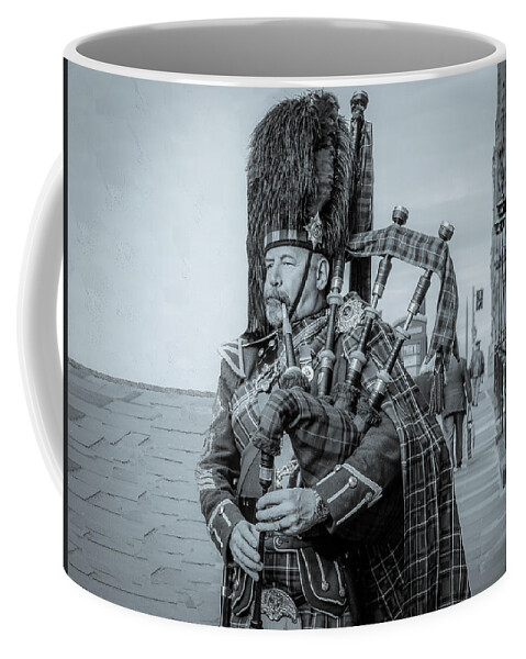 Edinburgh Coffee Mug featuring the photograph Son of Edinburgh, Black and White by Marcy Wielfaert