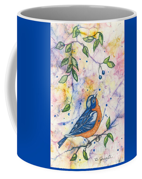 Bluebird Coffee Mug featuring the painting Song of Spring by Barbara Jewell