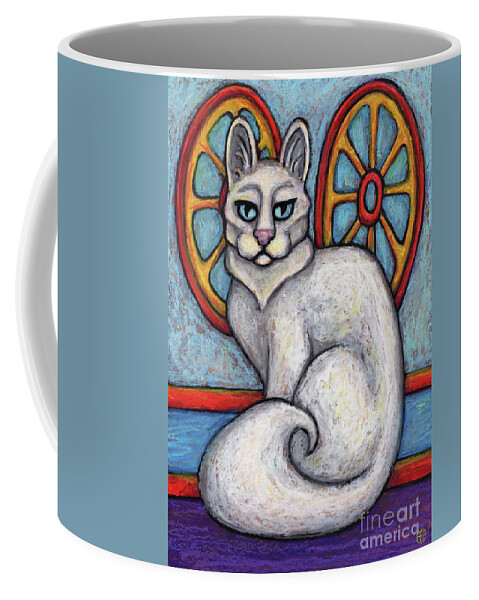 Cat Portrait Coffee Mug featuring the painting Sookie. The Hauz Katz. Cat Portrait Painting Series. by Amy E Fraser