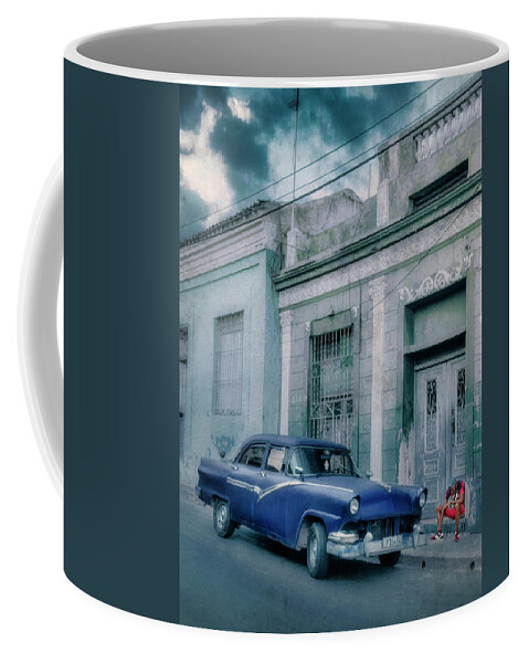 Man Coffee Mug featuring the digital art Sorry man we can't fix your car by Micah Offman