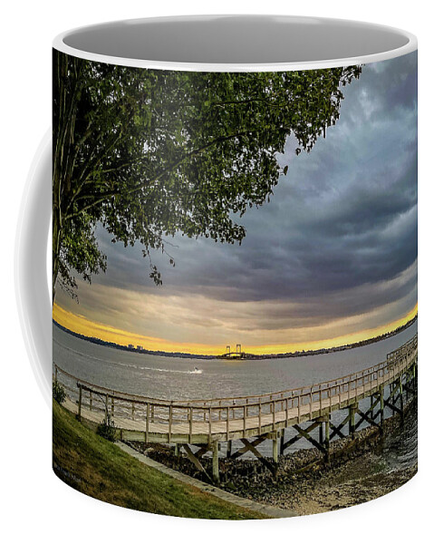 Tree Coffee Mug featuring the photograph Sound View at Sunset by Frank Mari